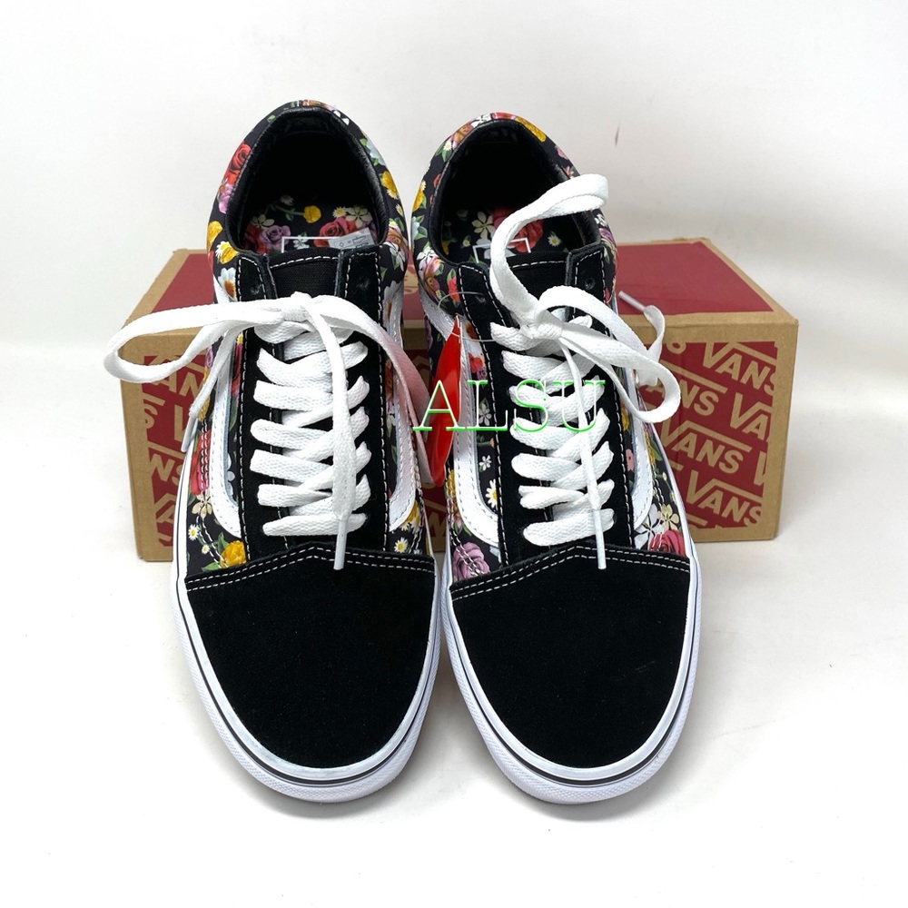 VANS Old Skool Lux Floral Black Suede Shoes Women’s Sneakers Size VN0A38G1U5H - Picture 4 of 10